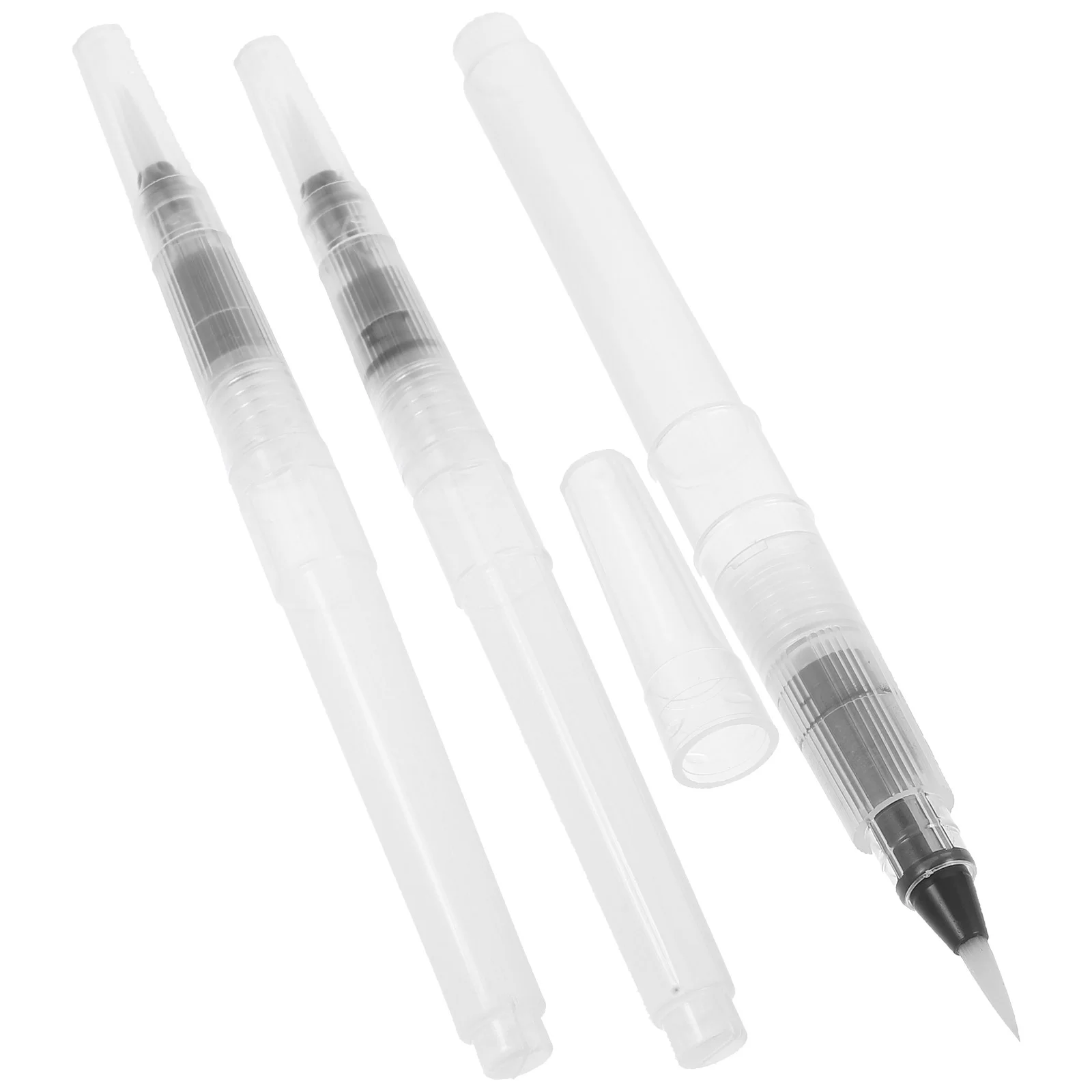 3 Pcs Water Painting Pen Refillable Watercolor Pens Watercolour Empty White Nylon Wool Drawing