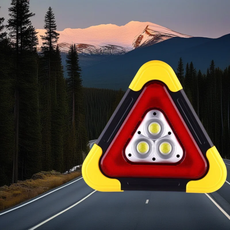 Emergency Warning Triangle - Solar & USB Charging, 5 LED Light Modes with 30W COB, DOT Approved for Car Breakdown/Accident, Meta
