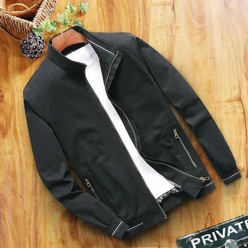 

Men's2026 Outerwear Windbreaker Stand Collar Jacket Men's Work wear Suit Jackets Spring Autumn Bomber Casual Jacket