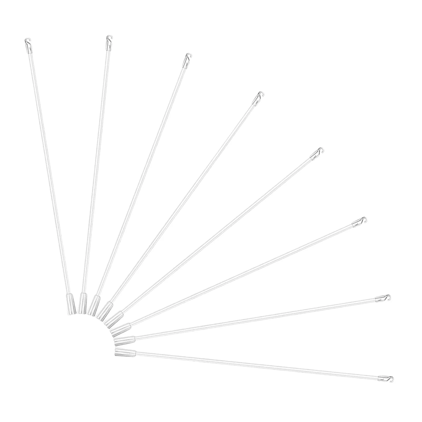 

8pcs Plastic Wand Vertical Replacement Rod White Lightweight Easy Install Universal Fit Transparent Hook Reusable Venetian