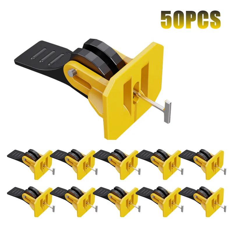 50pcs Tile Leveler Adjuster Construction Tools 1.5mm Plastic Spacers Positioning Artifact Leveler Locator for Flooring Wall Tile