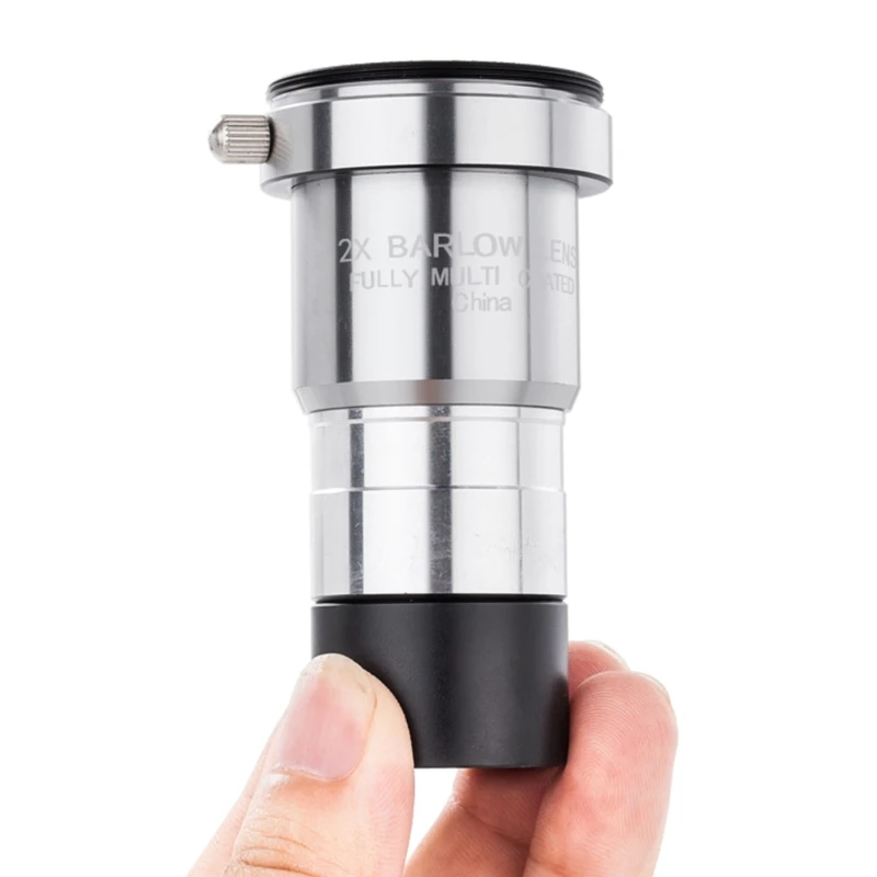 صغيرة ومحمولة 2x Barlow Lens التصميمات البصرية العدسة ترقيات العدسة للملاحظات الفلكية الواضحة x7jc