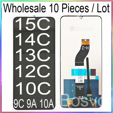 Écran LCD avec assemblage tactile, 10 pièces/lot, pour Xiaomi Redmi 9A 10A 9C 10C 12C 13C 14C, vente en gros