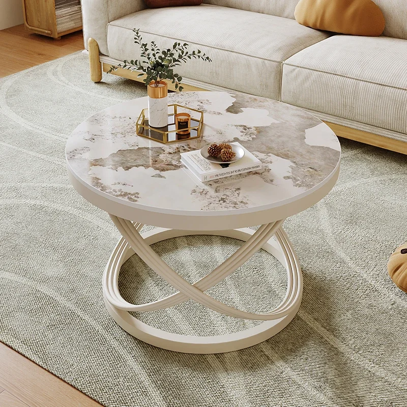 

/Aesthetic Round Coffee Table White Organizer Luxury Living Room Side Table Design Designer Mesa De Centro Sala Home Furniture