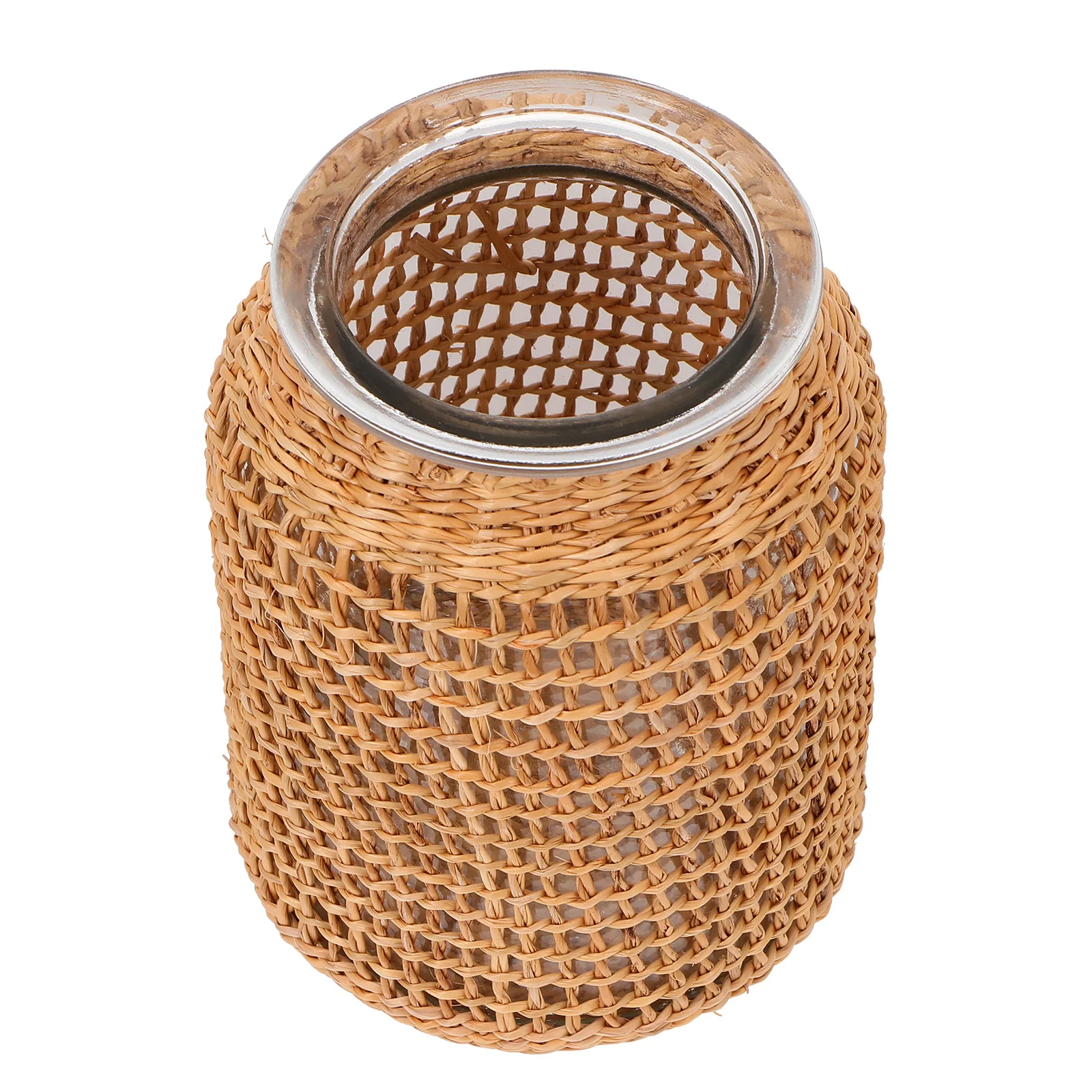 

Premium Grass Woven Vase Exquisite Workmanship Fashionable Style Indoor Adornment Safe Material Flat Base Home