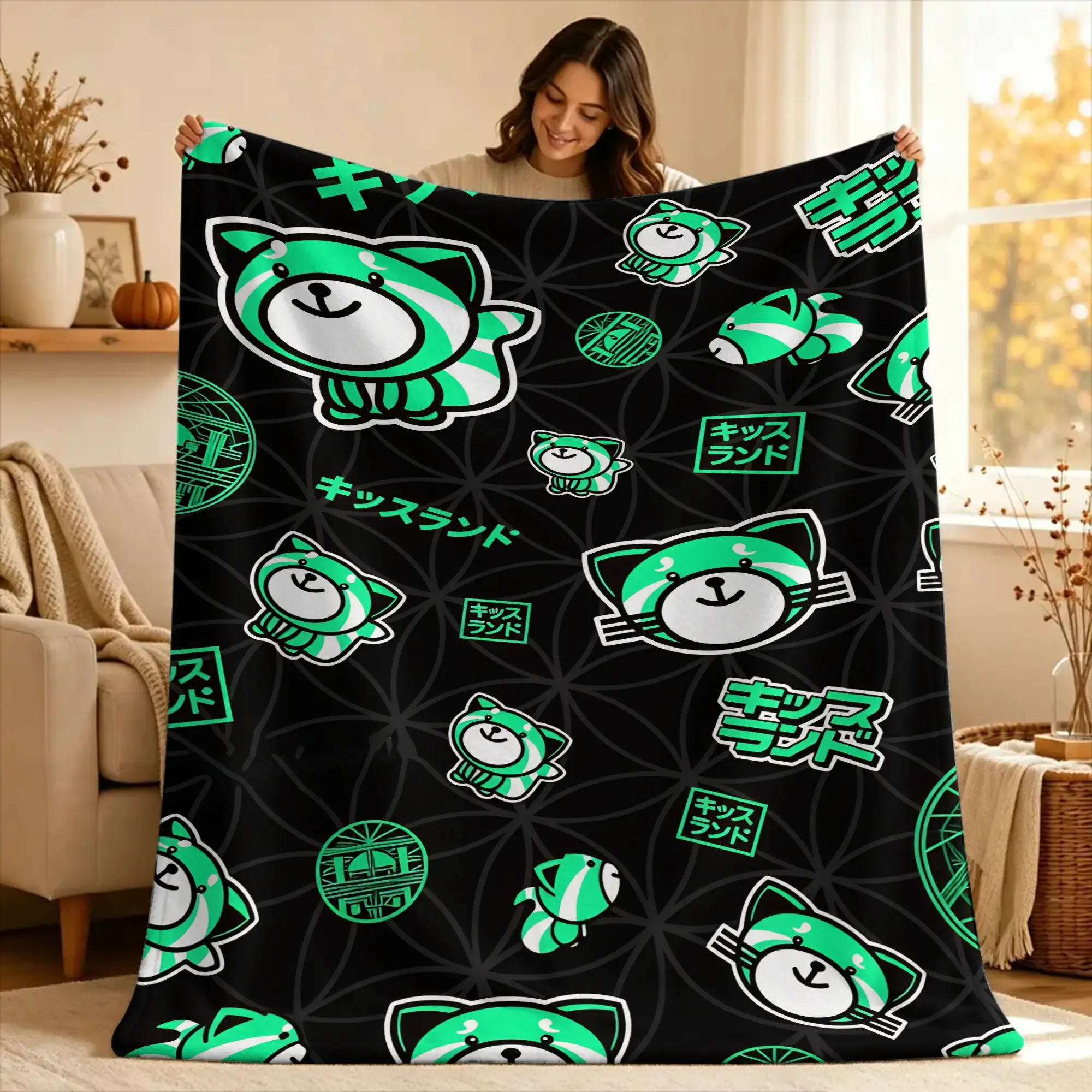 The W-weeknd Kiss Land  Blanket  Super Warm Aesthetic Plush Throw Blanket For Kids Adult Couch Bed Flannel Bedspread Bed Cover