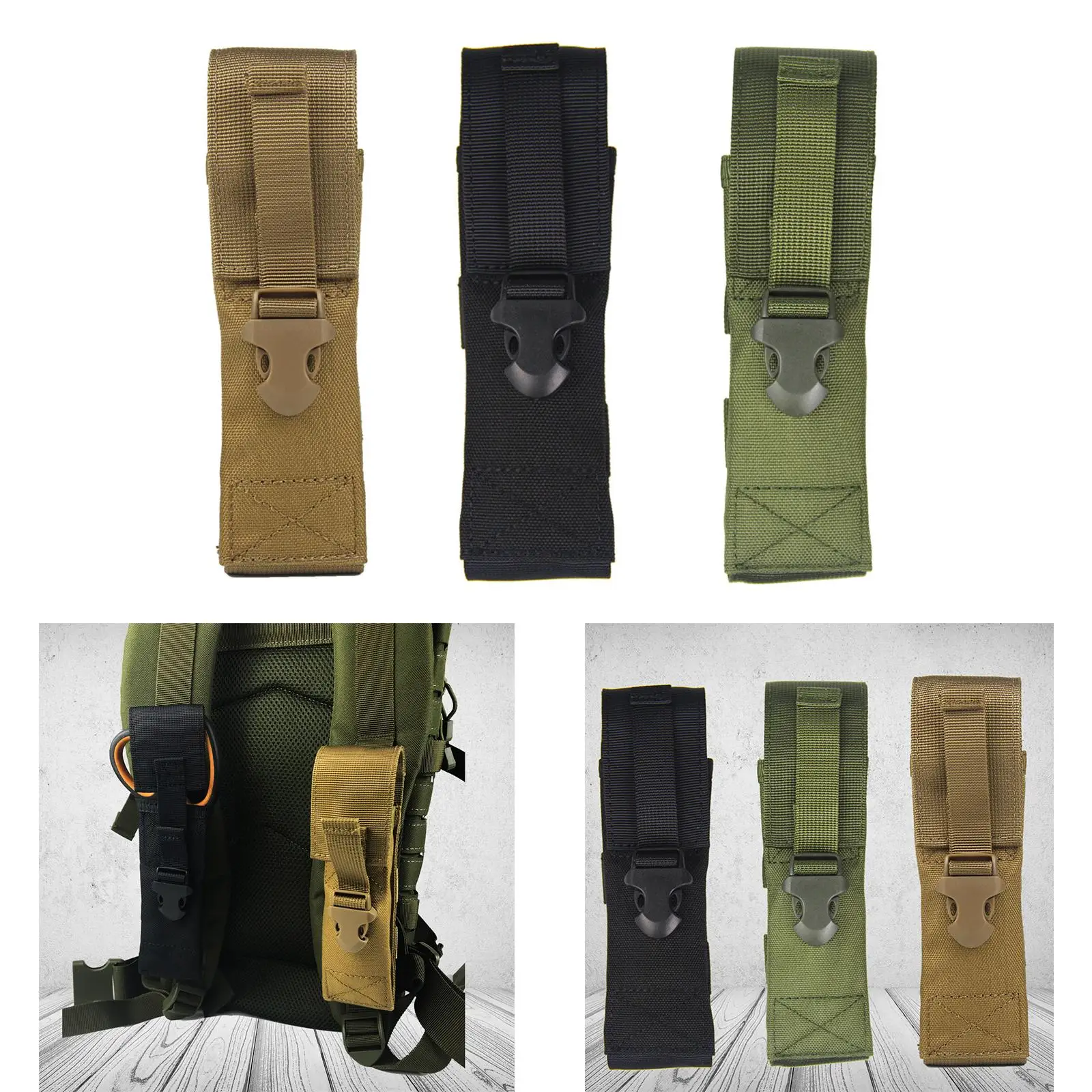 Estojo de lanterna de nylon, estojo de transporte multiuso à prova d'água LED para acampamento e caminhada