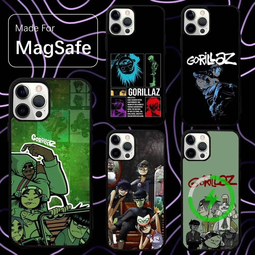 

Gorillaz Band Cracker Island Phone Case For iPhone 16,15,14,13,12,11,Pro,Max,Plus,Mini,SE New Magsafe Magnetic Wireless Charging