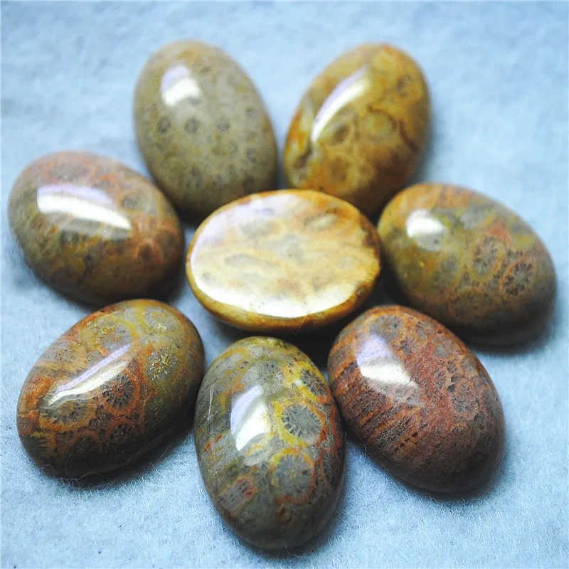 5PCS Natural Jasper Stone Cabochons Oval Shape No Hole New Agate BEADS Cabs Size 18X25MM Wholesale Price For Pendants Making