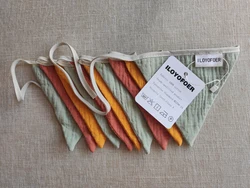 Cotton Muslin Fabric Hanging Pennant Bunting Flag Decorative Kids Party Garland Banner