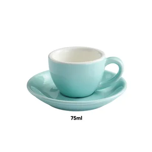 1 Set buntes Keramik Kaffee Glas Espresso Porzellan Tardecup Frühstück Süßes Milchmilchbecher Großhandel Großhandel 10 Hauptverkäufe von Xicaras und Pires - №10