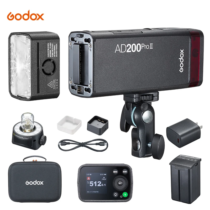 

Godox AD200ProII TTL 2,4G 1/8000 HSS Карманная вспышка для беспроводной камеры, совместимая с Nikon Canon Sony Fuji Olympus