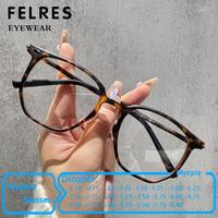 Square Anti Blue Light Myopia Glasses Women Finished Prescription Short Sighted Eyeglasses Ultralight Clear Len Optical Glasses