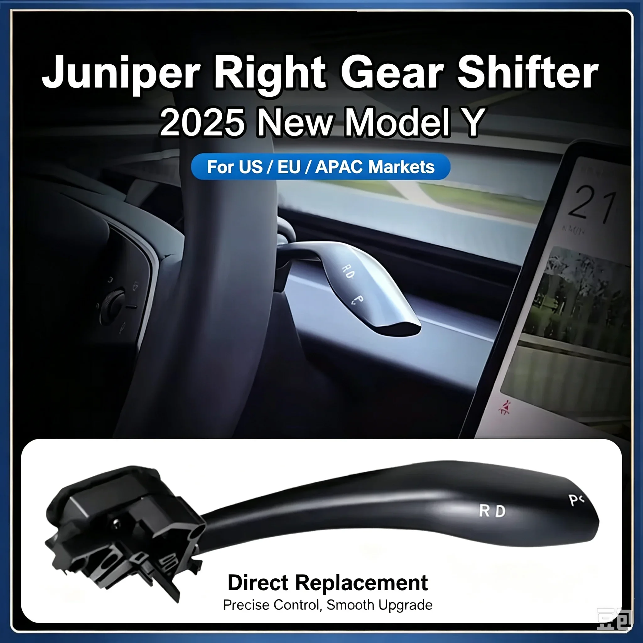 For Tesla Model 3 Highland Model Y Juniper New Physical Shift Stalk Lever DPR Indicator Kit Easy Plug and Play Installation