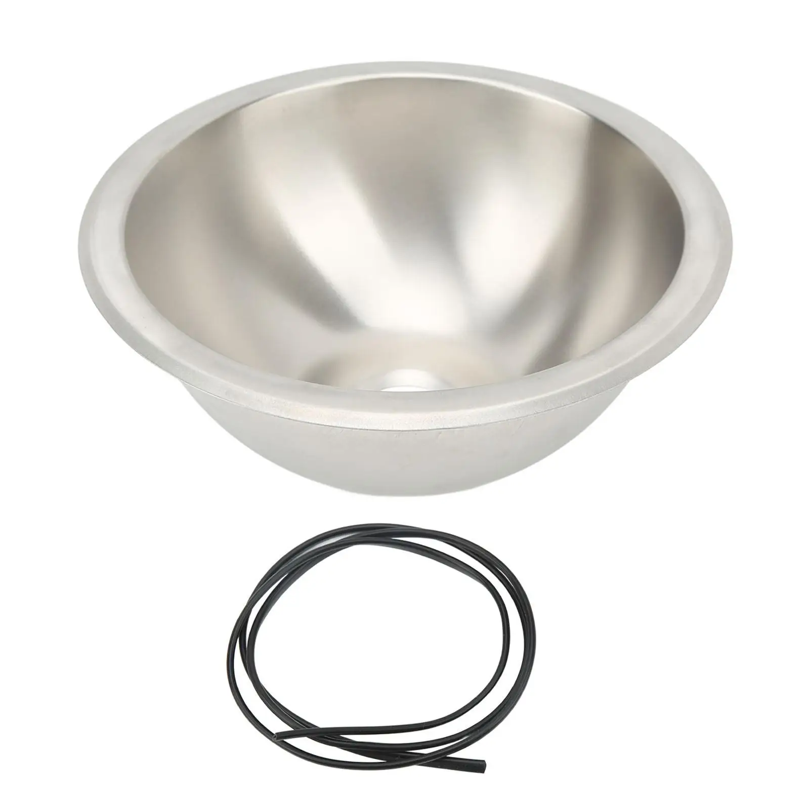 

10in for marine RV Kitchen Sink 304 Stainless Steel Wiredrawing Smoothing Space Saving Round RV Sink for camper Boat Hardware