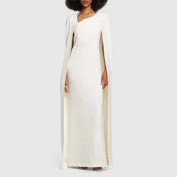 Customized New Two Pieces Prom Dresses Arabic 2024 Wedding Party Dresses with Cape Evening Gowns 2024 Floor Length On Sale