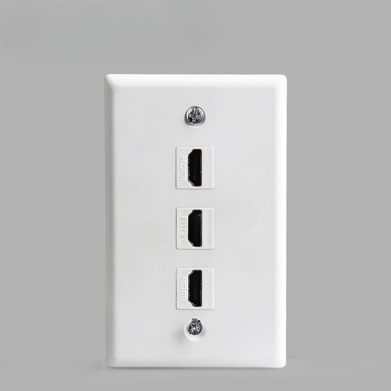 American 115 70mm American standard network panel 4KHDMI high-definition cable direct socket three-port panel