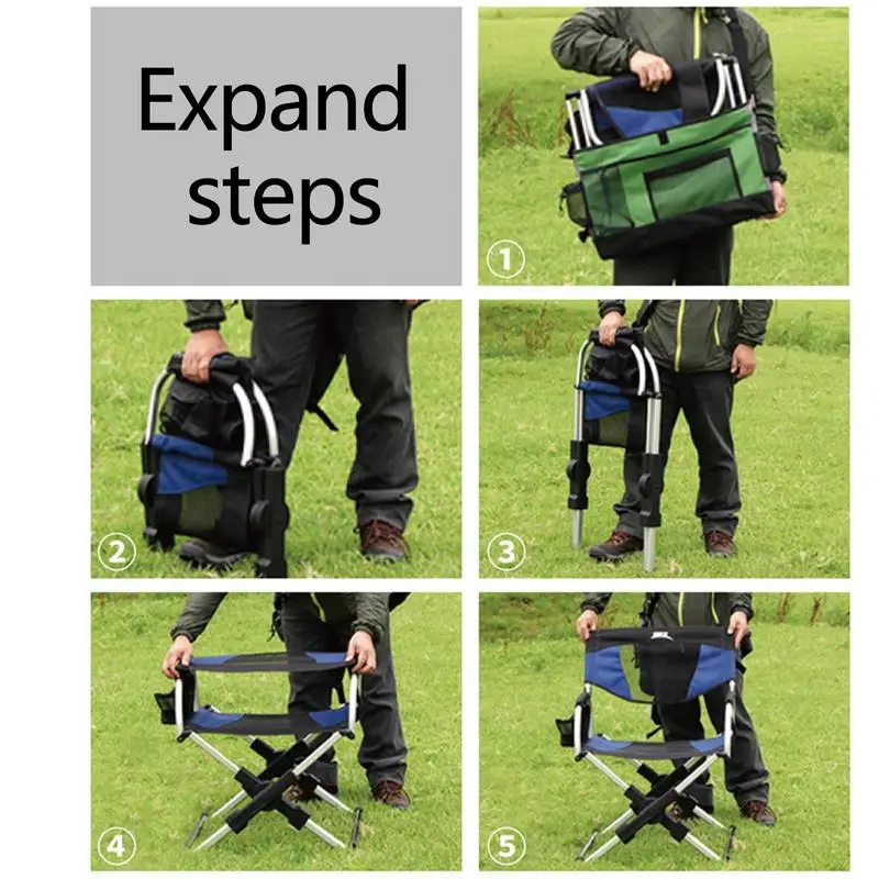 For BRS BRS-D3A Camping Chair Outdoor Satchel Director Folding Chair Portable Folding Fishing Chairs Aluminum Alloy Beach Stool