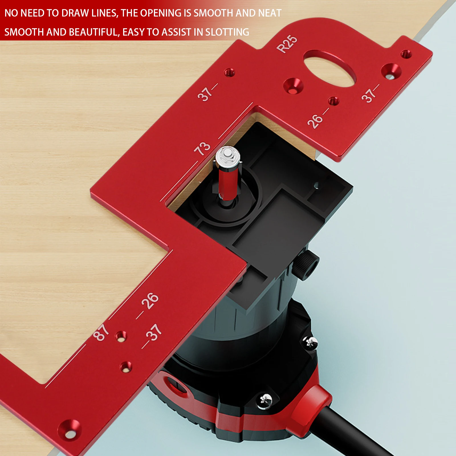 Invisible Embedded Handle Slotting Template Slot Positioning Tool, For Wardrobe, Kitchen Handle, Cabinet Door No Handle Needed