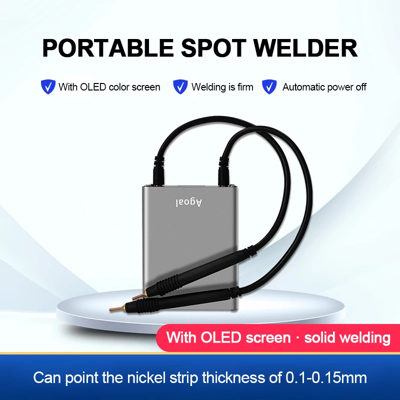 Spot Welder Adjustable 30 Gears Portable Spot Welding Machine 18650 Battery Spot Welder OLED Screen for Max 0.2mm Nickel Strip