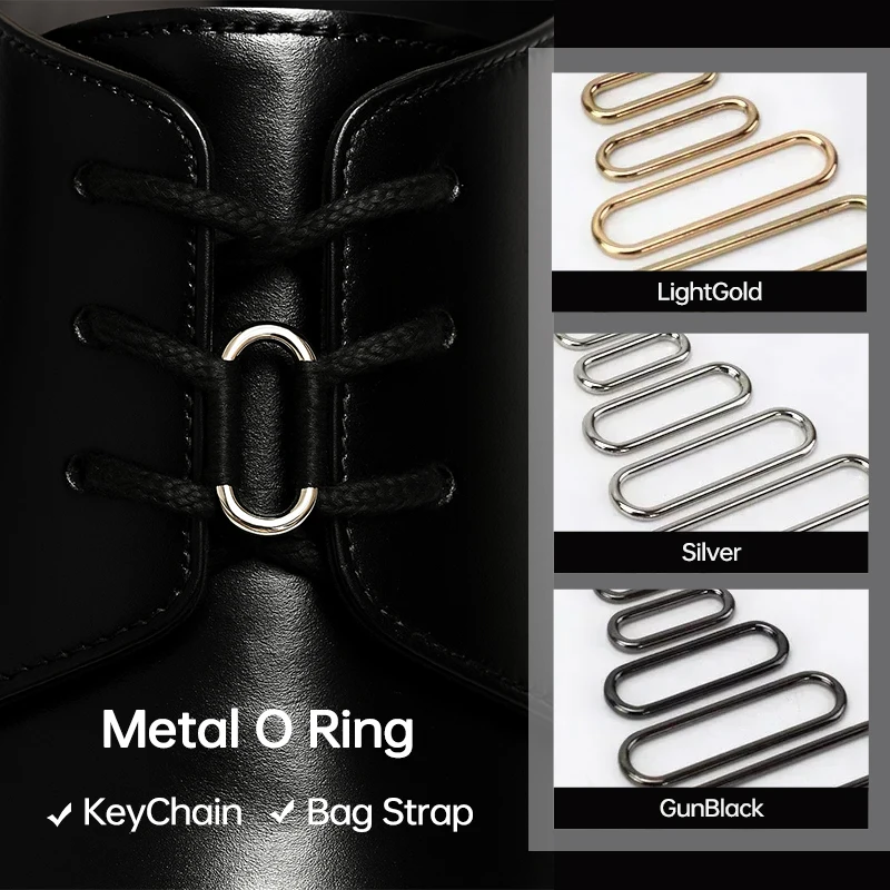 

10PCS 15/20/25/32/40/50/60mm Metal O Ring Buckles for Bag Strap Webbing Connector Clasp Dog Collar Buckle Bags Hardware Fastener