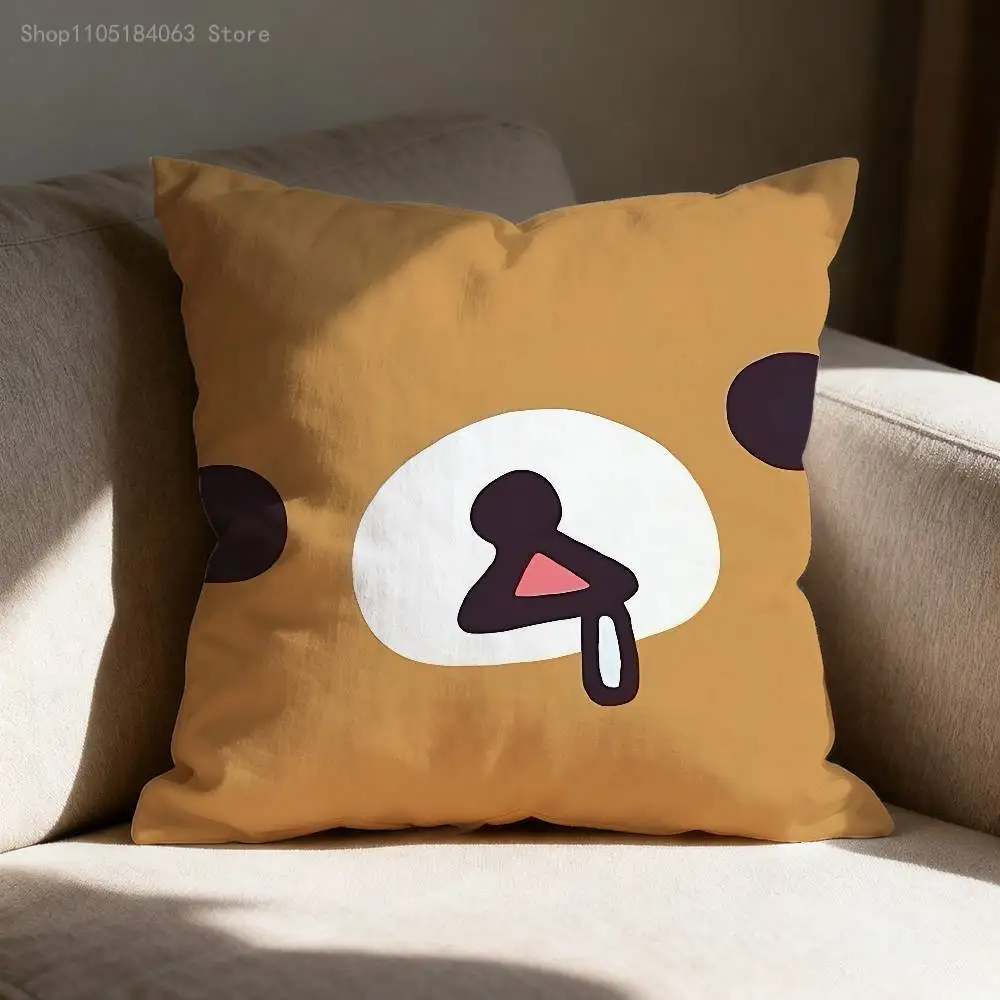 R-Rilakkuma Pillow Case For Sofa Decor Car Office Room Printing Cushion Cover Decorations and Protector