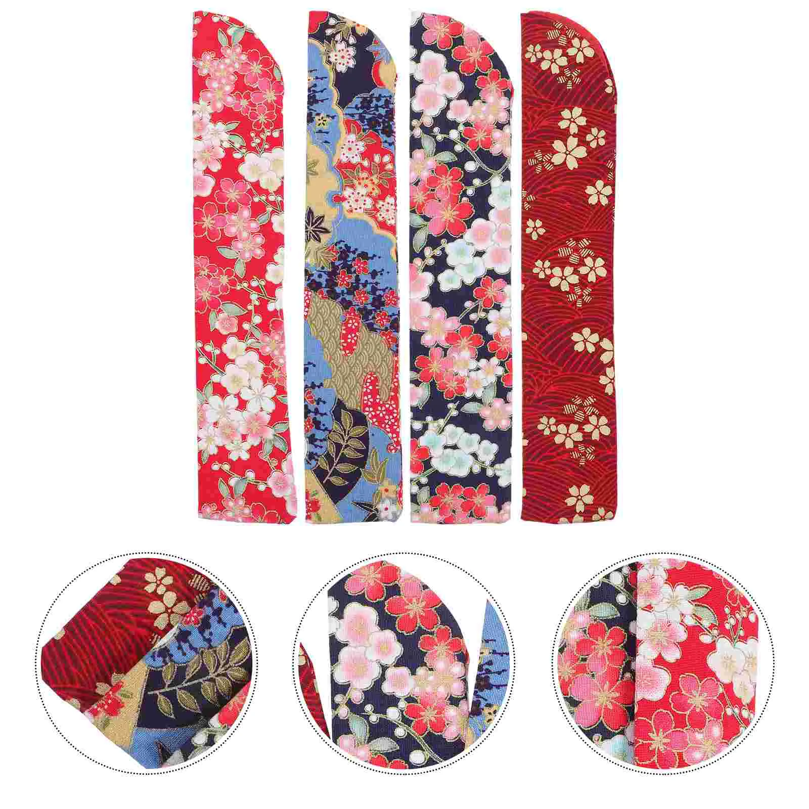 

Japanese Folding Fan Sleeve Silk Folding Chinese Hand Fan Bag Tassel Vintage Flower Handheld Fan Carrying Sleeve Cover Pouch