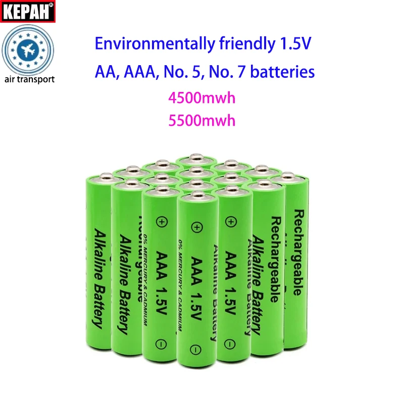 1.5V AA + AAA NI MH Rechargeable AA Battery AAA Alkaline 4500-5500mwh For Torch Toys Clock MP3 Player Replace Ni-Mh Battery