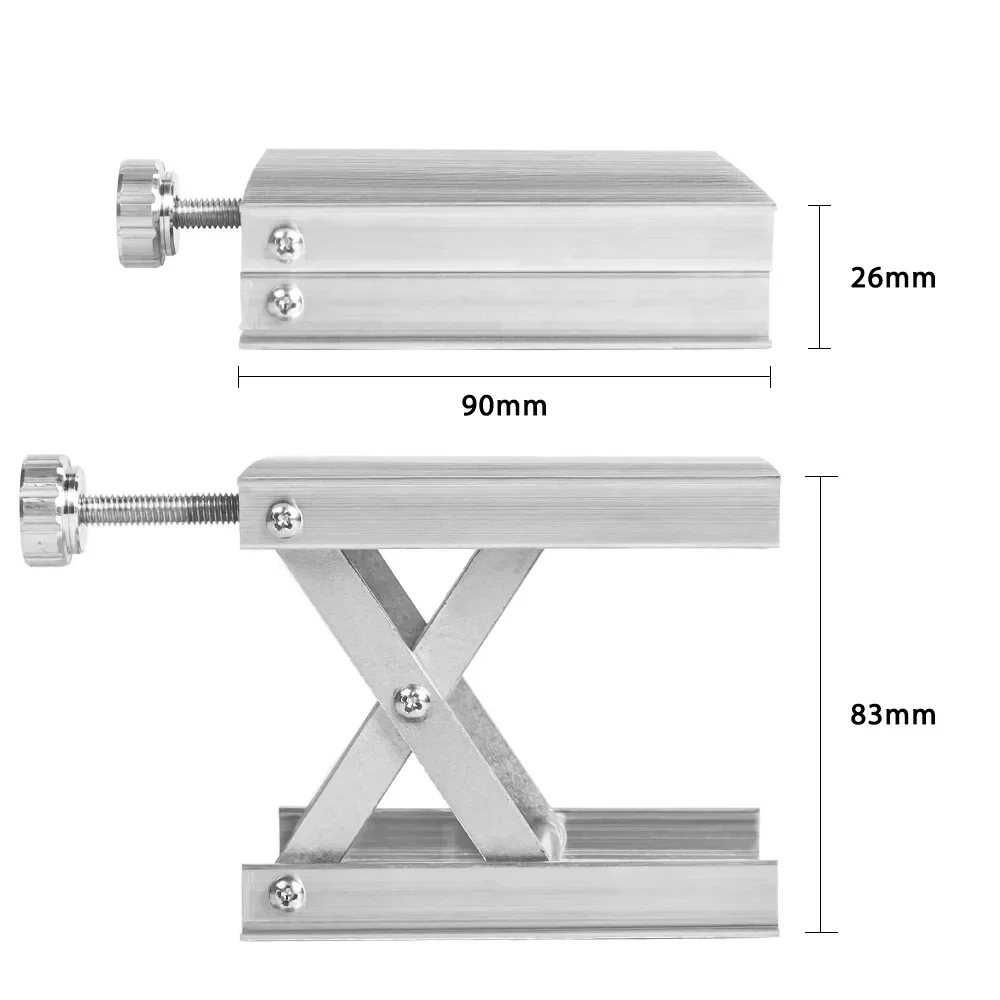 Soporte de nivel láser de 90x90mm, placa enrutadora, mesa, maquinaria de carpintería, soporte de elevación de laboratorio, plataforma de elevación Manual, herramienta de carpintero