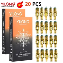 20pcs Yellow Dragonfly Tattoo Cartridge Needle 1 3 5 7 9 11 13 14 15 RL RM RS M1 For Tattoo Machine Pen Needle Accessories