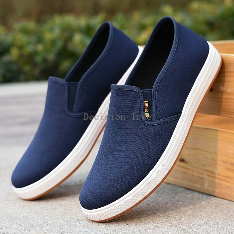 

2025 men comfortable breathable chinese old peking cloth shoes casual flat canvas shoes anti-skidding wear-resistant shoes h006