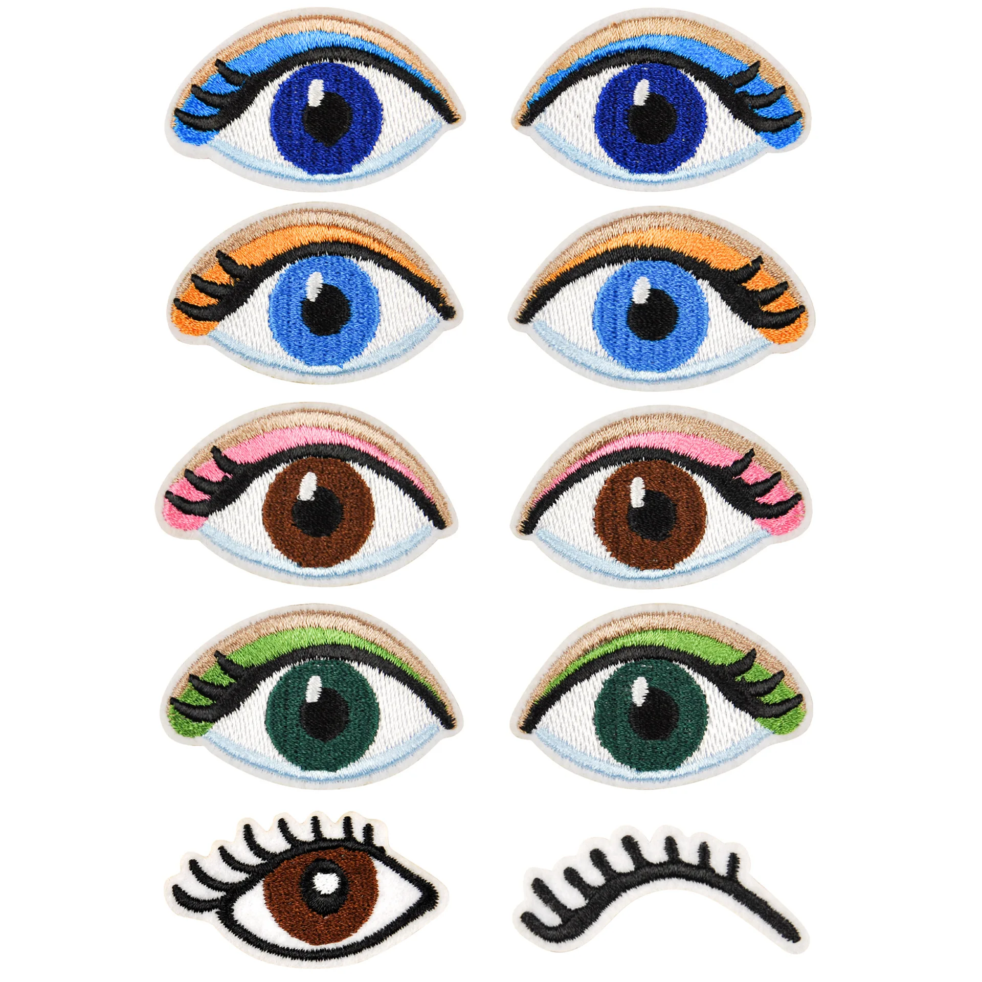 Eye Embroidery Iron On Patches Clothing Accessories Thermal Adhesive Fabric Applique for Shoes Hats