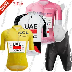 UAE Team 2026 Cycling Jersey Set Pink Tour De Italia TDF Men Tadej Pogačar Clothing Road Bike Shirts Suit Bicycle Bib Shorts MT