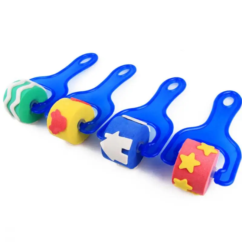 어린이 조기 학습 스폰지 페인팅 키트, 어린이 조기 교육 페인트 세트, 스폰지 드로잉 모양 페인트 브러시, 30 개