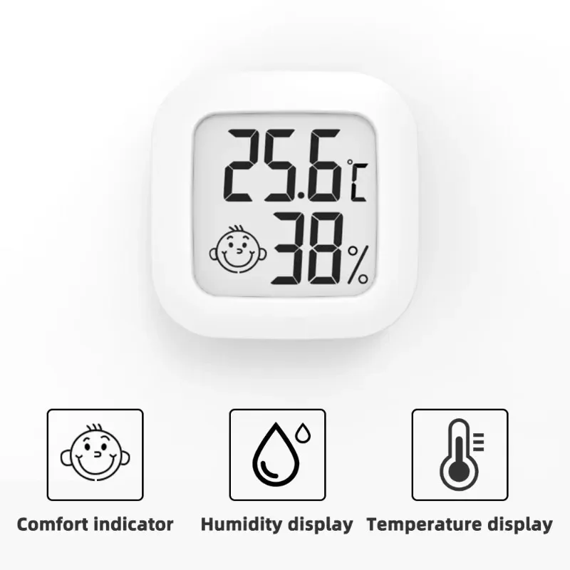 LCD Electronic Digital Thermometer and Hygrometer Indoor and Outdoor Thermometer and Hygrometer Clock Thermo-hygrometer Humidity