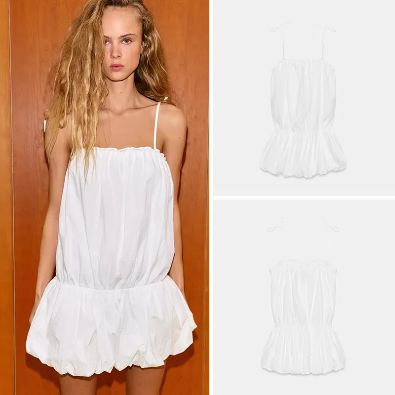 

Ele Nylon Balloon Silhouette Strap Dr New Summer Women's Faion ZA2026 Stage Costume Traditional Chinese Clothing