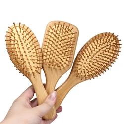 1PC Wood Comb Professional Healthy Paddle Cushion Hair Loss Massage Brush Hairbrush Comb Scalp Hair Care Healthy bamboo comb