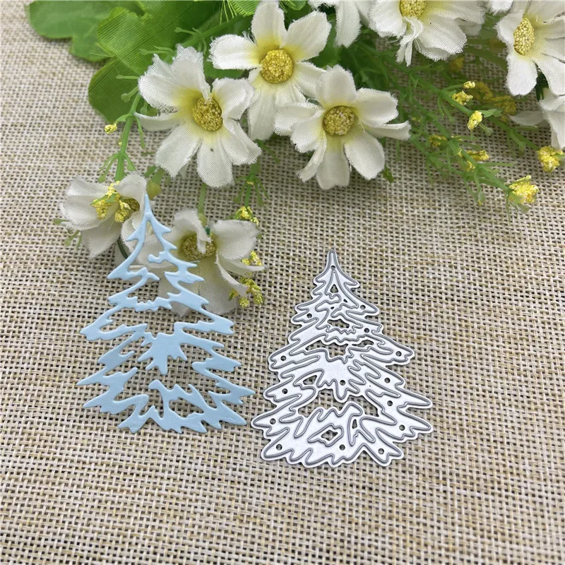 Xmas Tree Lace background Metal Cutting Dies Stencils For DIY Scrapbooking Decorative Embossing Handcraft Template