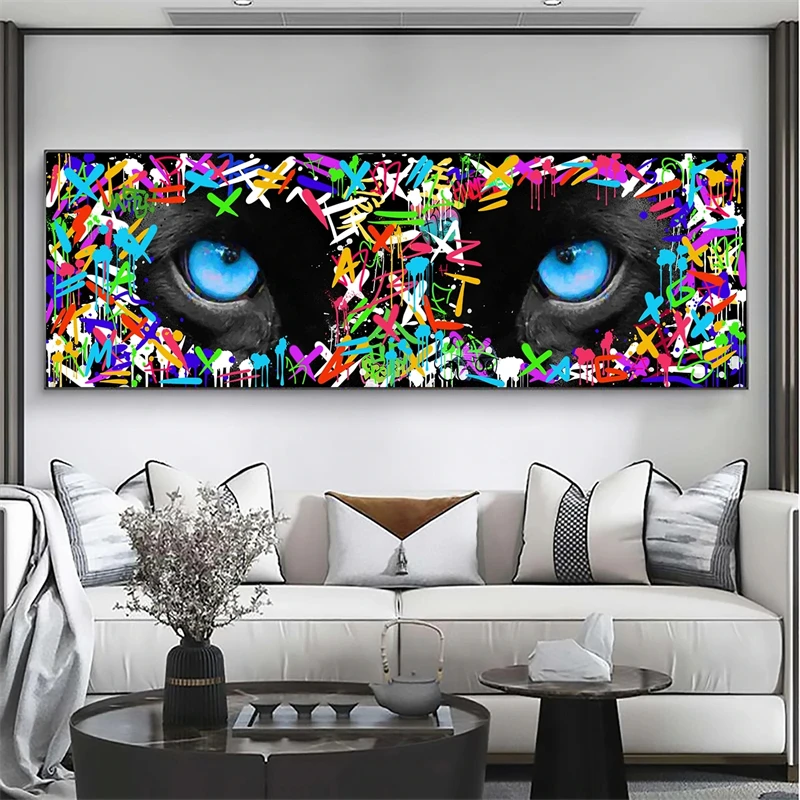 

Graffiti Art Tiger's eye Paintings on the wall Art Posters and Prints Canvas Paintings For Home Living Room Wall Decoration