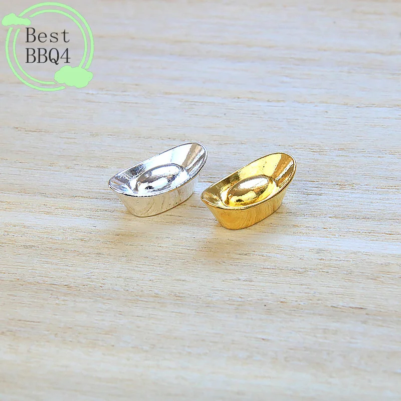 (BBQ4)5pc Ingot Gold Chinese Yuan Bao Wealth Golden Statue Ingot Decor Ornament Decorative Year New Bar Lucky Money Prosperity