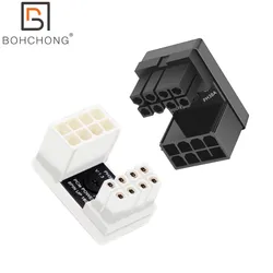 Black 4.2mm White 8Pin PCI-E GPU 180 degree Angled Power Adapter Connector for DIY Desktop Graphics Video Card GPU Power Cable
