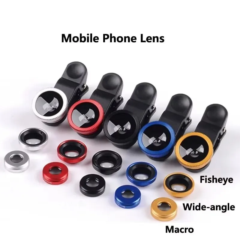 Image 7: Objectif de téléphone 3 en 1 Fisheye, objectif grand angle 0,67X, objectif macro Fish Eye, kit d'objectifs pour appareil photo avec clip pour iPhone, Samsung et smartphones