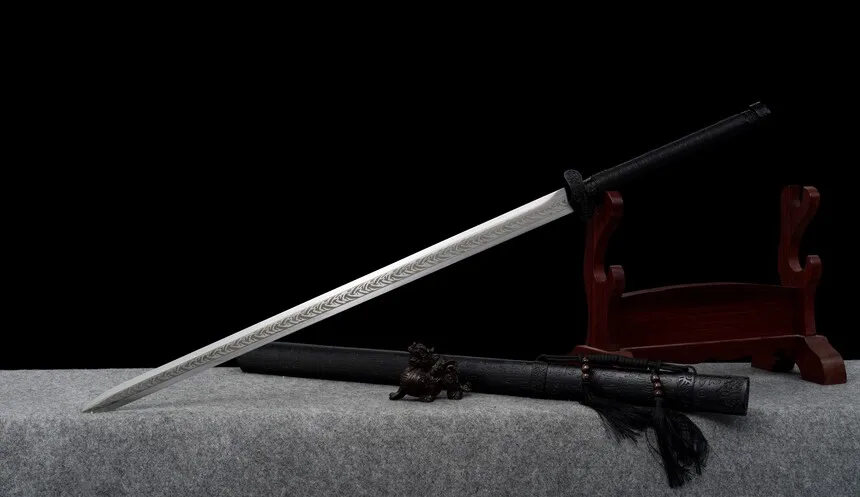 

108cm Ao Long Ring Head Sword Medieval katana Battle Preparation full tang Spring Steel Edge Cutting Ninja Kung Fu Martial Arts