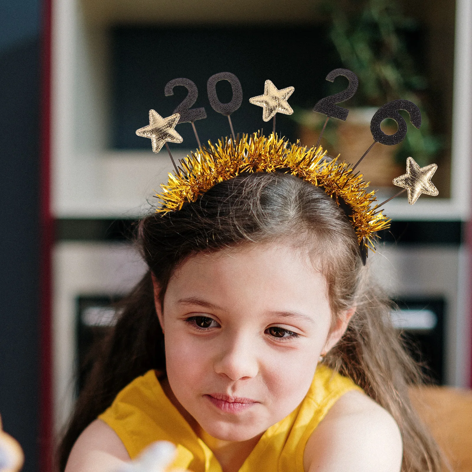 

2pcs New Year Headband 2026 Sequin Star Hair Hoops Glitter Party Accessories Holiday Headwear For Women Festive