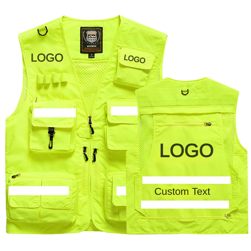 Reflective Safety High Visibility Vest Custom Logo Working Motorcycle Jacket Fluorescent Signal High-Grade Police Luminous Rider