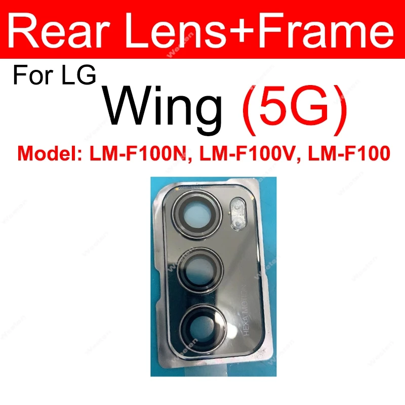 For LG Wing 5G LM-F100 Rear Lens Glass Frame Back Camera Glass Lens Cover Holder Replacement