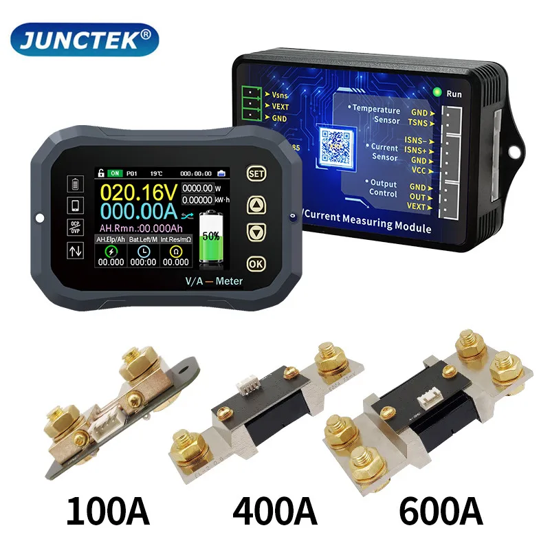 Bluetooth Indicador de Capacidade Medidor Coulomb Indicador de Capacidade Tensão Corrente va Kg140f dc 0120v 100a 400a