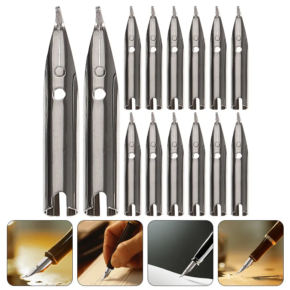

15Pcs Fountain Pen Nibs Fine Point Replacement Nibs for Calligraphy Writing Drawing Students Artists Universal Metal Pen