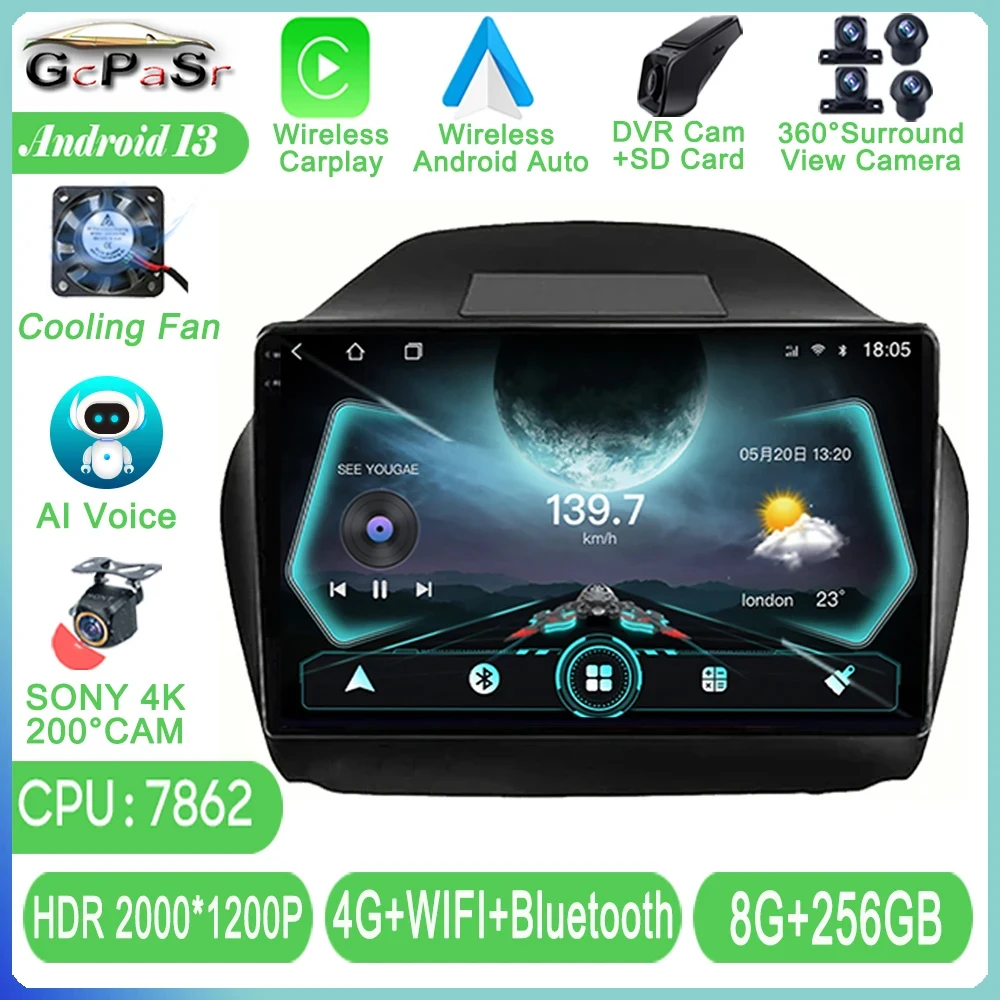 

Car radio For HYUNDAI Tuscon IX35 2011 - 2015 Android Multimedia Player Autoradio GPS Video Navigation HDR QLED WIFI Carplay Cam