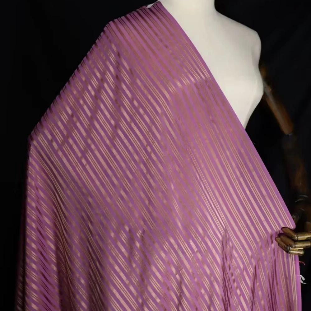 100% estilo de seda, nuevo diseño, calidad especial, gran Material, sensación suave, tela satinada a rayas de seda para mujer, vestido, falda de pijama